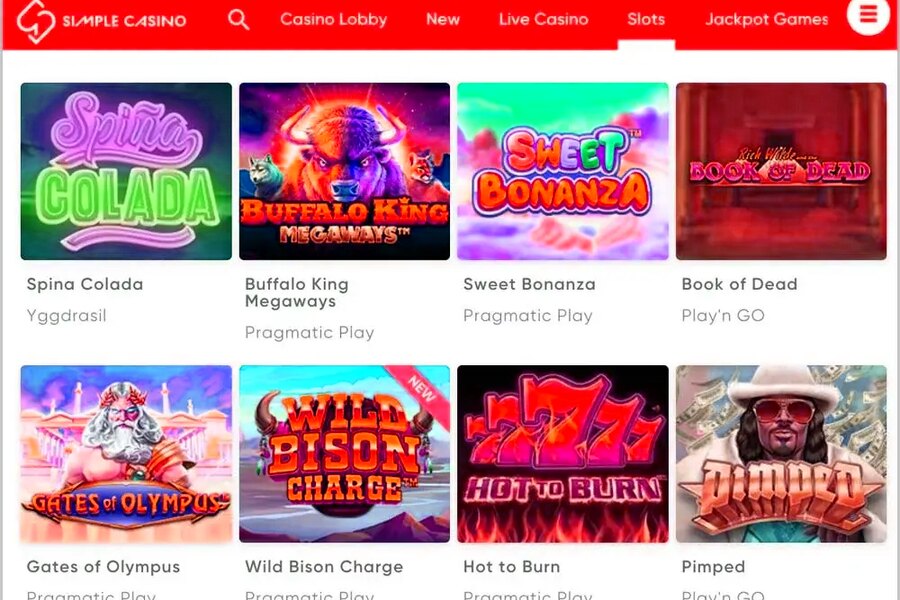 Simple Casino - Inloggen op jouw account